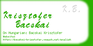 krisztofer bacskai business card